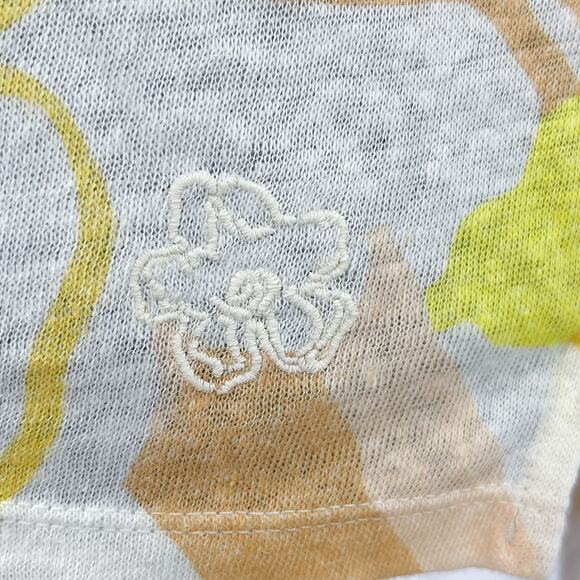 Ted Baker London | Ciana V-Neck Floral Linen/Cotton Blend T-Shirt | US 8 (S/M) - Picture 8 of 11